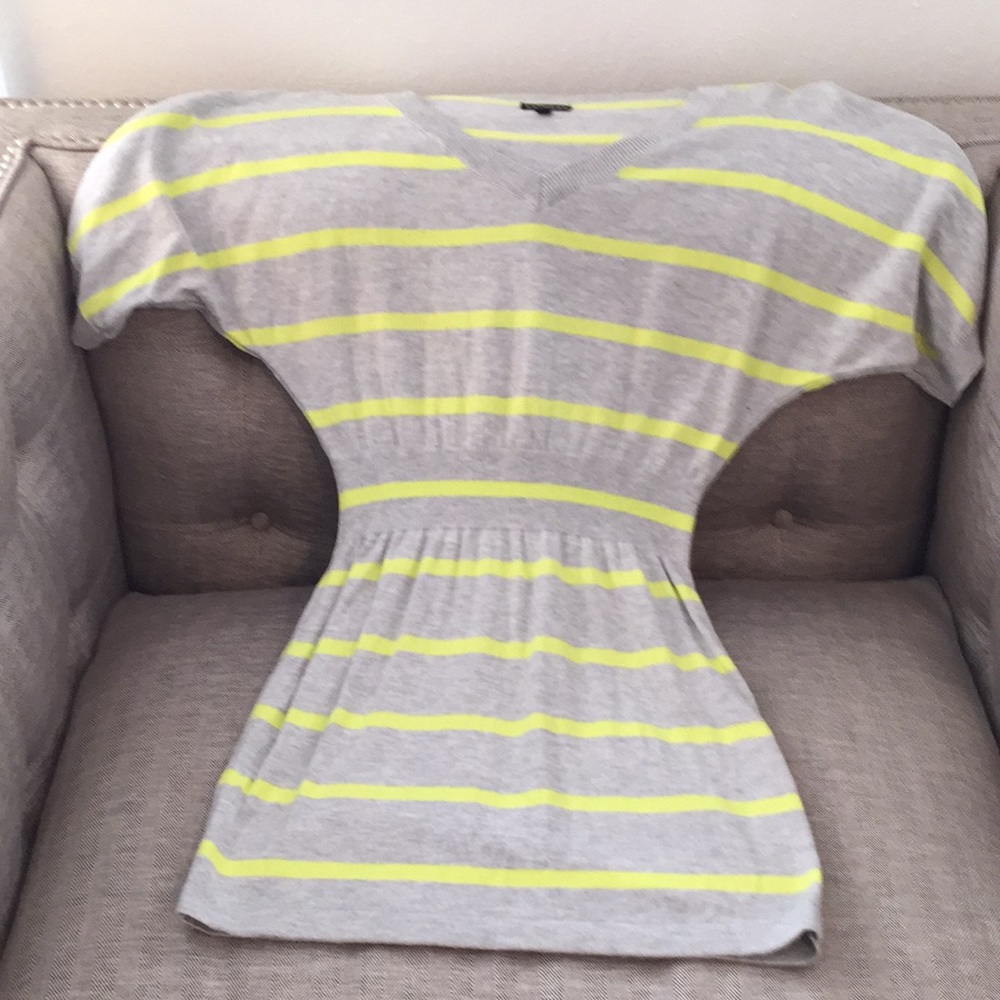 Express V Neck Sweater Dress Shirt Sleeved